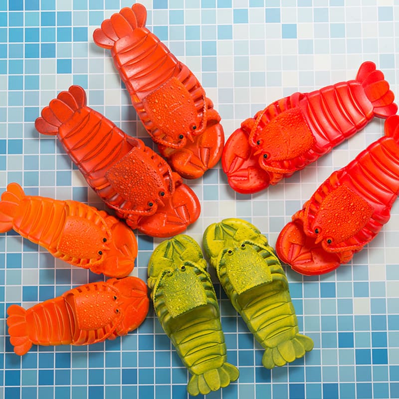 Cross-border Lobster Beach Slippers Creative Trendy PVC Slippers Women Cute Slippers Couple Sandals Wholesale