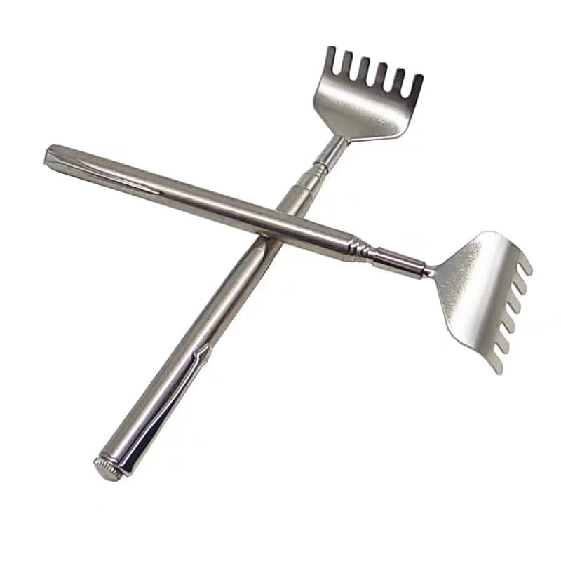 Factory direct stainless steel extendable back scratcher and massager for the elderly
