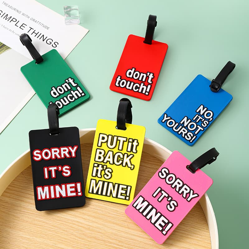 Premium PVC Soft Silicone Luggage Tag Airplane Luggage Label Cross-border Best-selling English Letter Luggage Tag Boarding Pass Tag