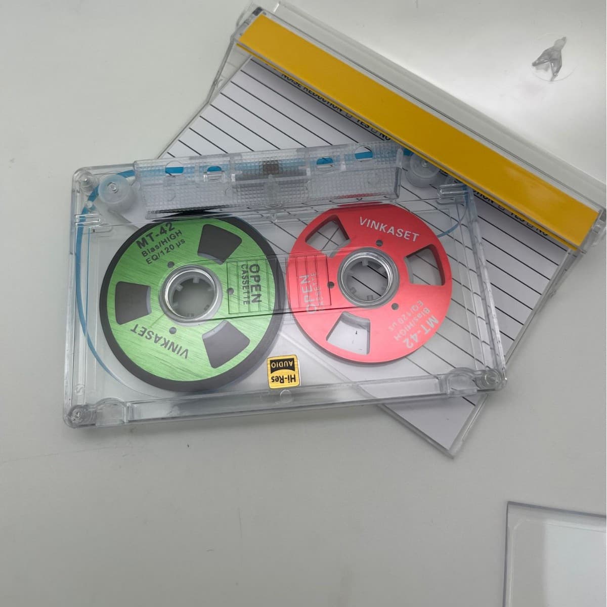 Transparent shell C0 mini open-reel tape, double-sided metal disc, 50-minute blank recording tape, deck tape core, portable.