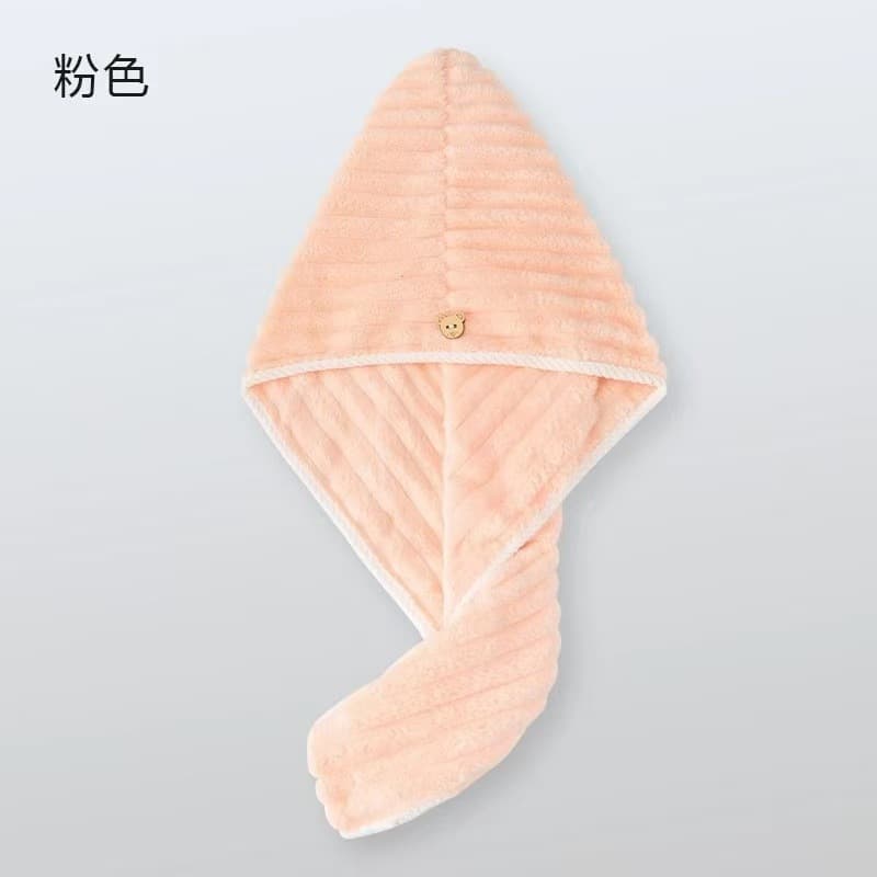Candy Stripe Coral Velvet Towel Bath Towel Quick-Dry Adult Thick Absorbent Lint-Free Wave Pattern Hair Towel