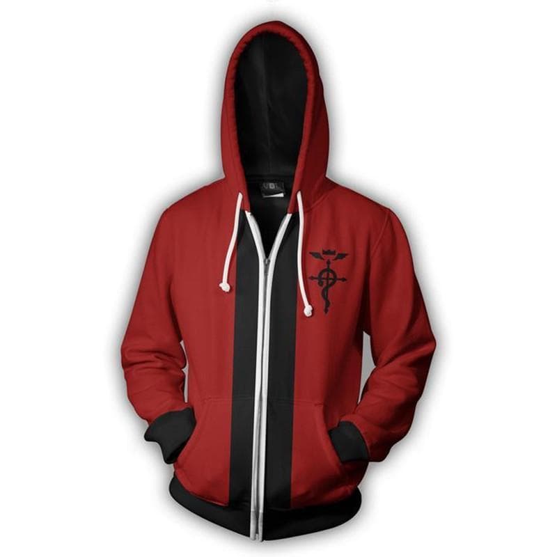 New Anime Sweatshirt Fullmetal Alchemist Edward 3D Printed Sweatshirt Zipper Cardigan Anime Merchandise