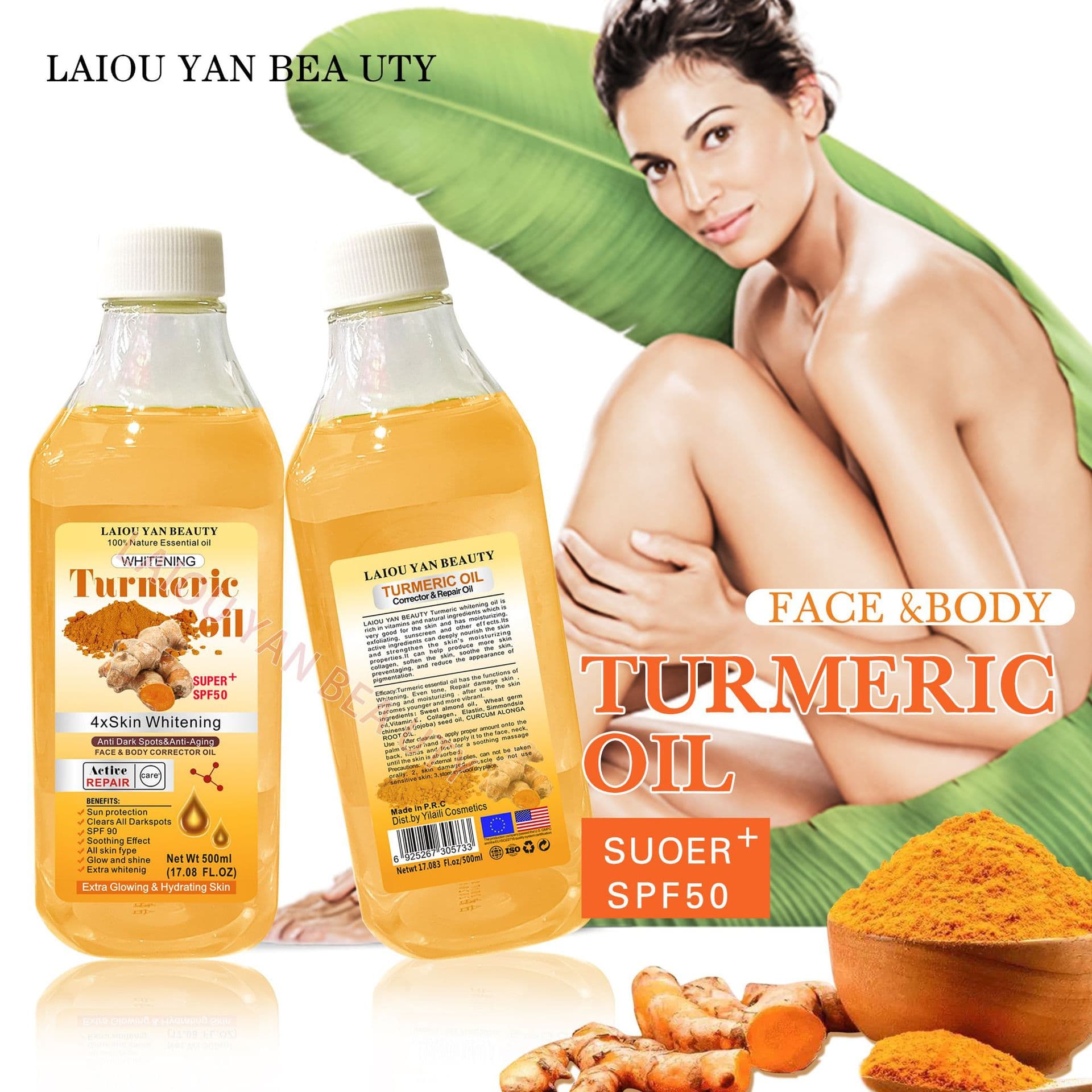 Cross-border Trade Turmeric Essential Oil Body Massage Oil Back Scraping Guasha BB Oil Ginger Oil Massage Turmeric Oil