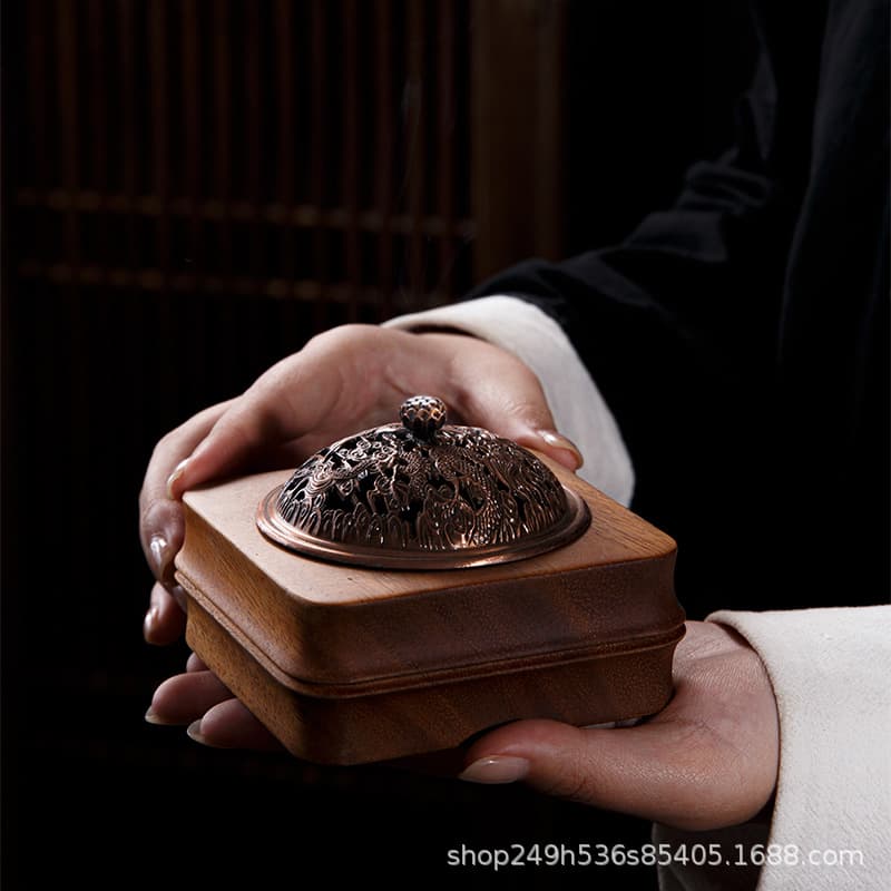 Solid Wood Incense Burner Home Sandalwood Tray Holder Walnut Aromatherapy Burner Tea Ceremony Incense Stick Wood Base Incense Tool