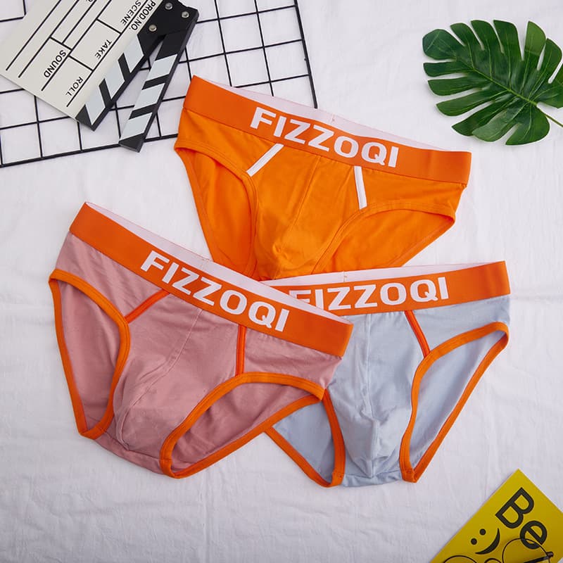 Men's briefs men's pure cotton fashionable sports personality youth loose breathable sexy briefs shorts