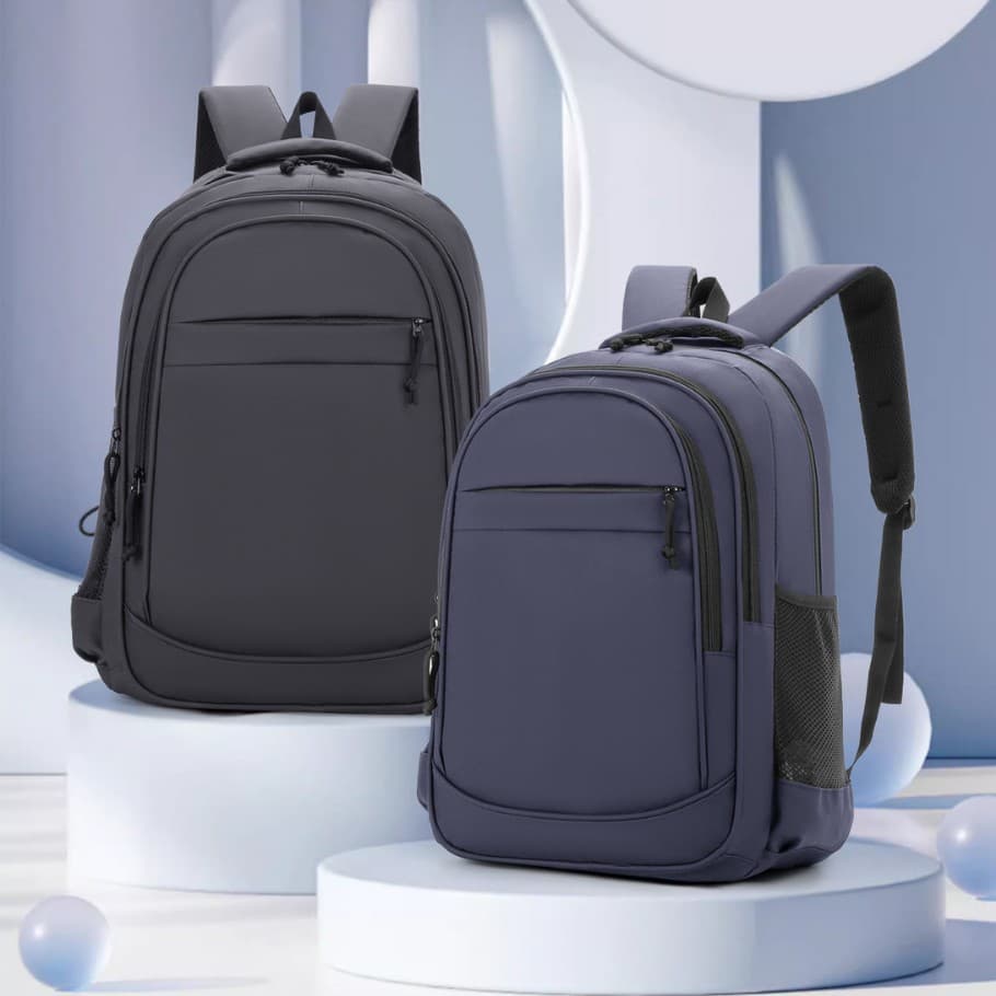 Urban Minimalist PU Leather Large Capacity Expandable 20-35L Business Backpack for Men, 16-Inch Laptop Bag, Solid Color