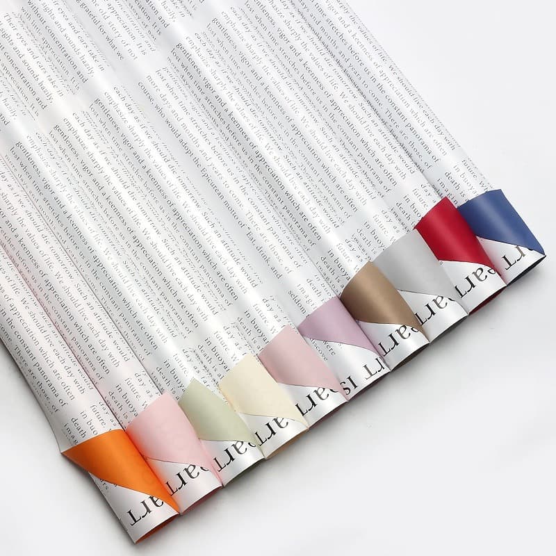 Floral Party Factory Wholesale Cross-border English Newspaper Flower Wrapping Paper Double-sided Waterproof Bouquet Wrap Flower Shop Packaging Material
