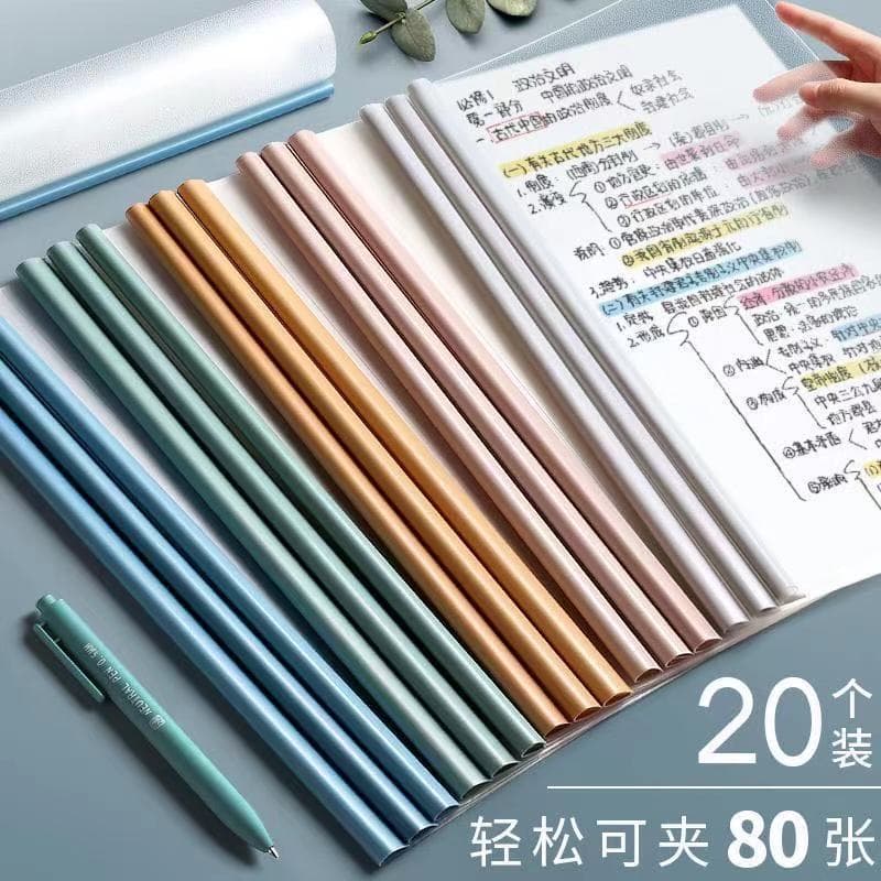A4 Folder Lever Arch File Transparent Slide Bar Folder Document Holder for Resume Test Papers Student File Bag Office Supplies