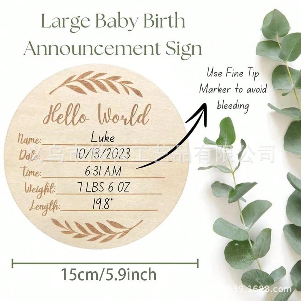 2025 New Product 1pcs Newborn Arrival Wooden Bulletin Board Hospital Childbirth Decoration Gift Baby Memorial Board