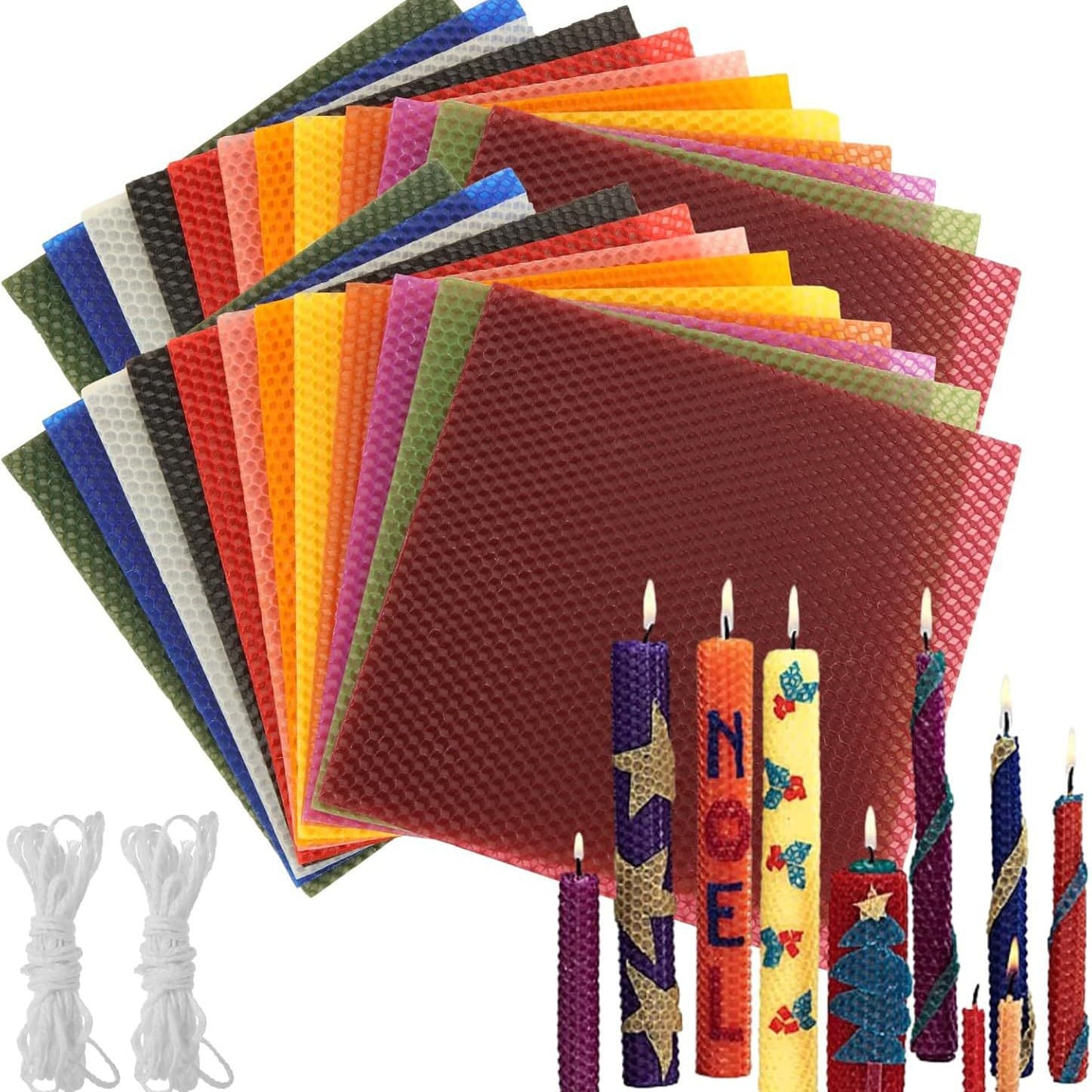 Cross-border beeswax sheets handmade DIY candle sheets factory colorful honeycomb colored foundation multi-color beeswax candles