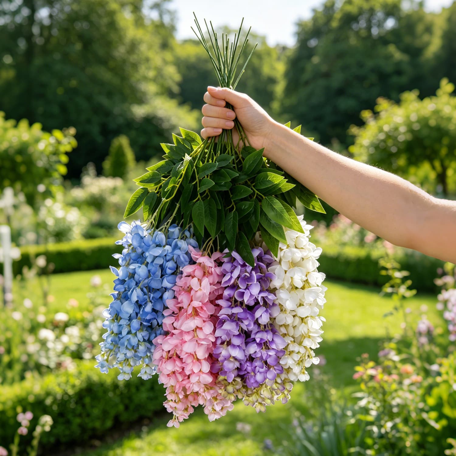 Simulated Abel wisteria flower string fake flower silk flower wedding floral ceiling hanging decoration long branch flower vine vine flower