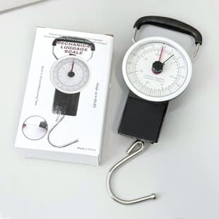 Cross-border Mechanical Small Hanging Scale 35kg Rubber Handle Hook Scale Portable with 1m Tape Measure Luggage Scale Spring Scale