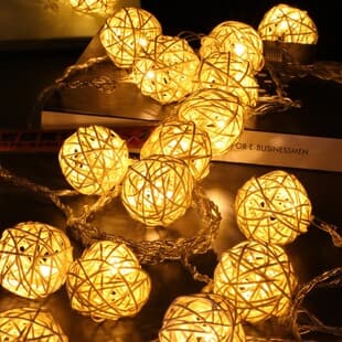 LED Colorful Light String Room Decoration Lights Bedroom Internet Celebrity Ambient Lights Star String Lights Rattan Ball String Lights