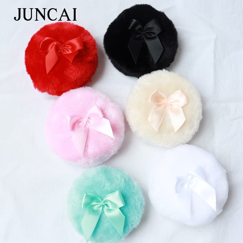 Round Powder Puff for Setting Powder, Long-Haired Loose Powder Puff, Ultra-Soft Velour Makeup Puff