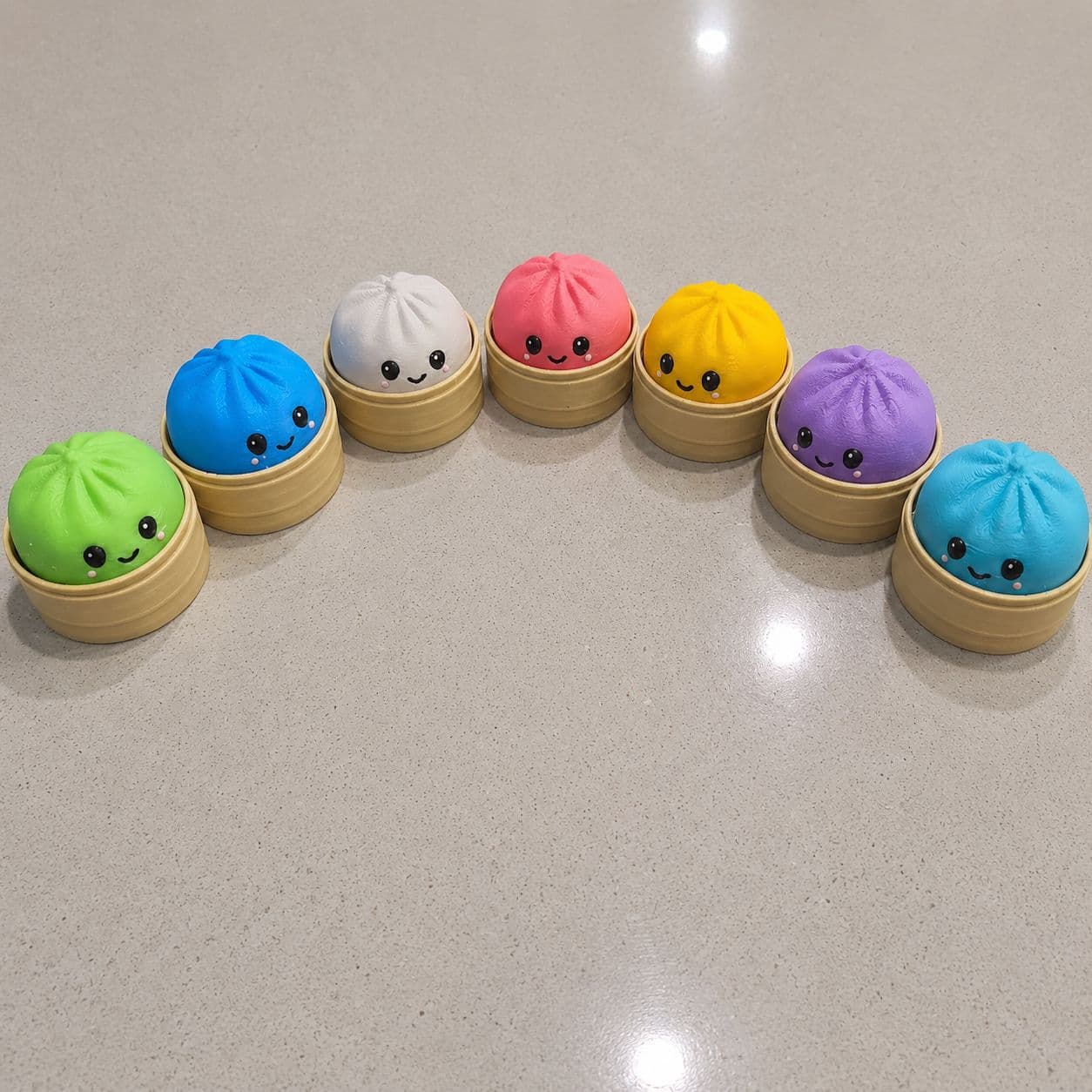 Dumpling Keyboard Fidget Toy, Mini Baozi Dumpling Stress Clicker Keychain