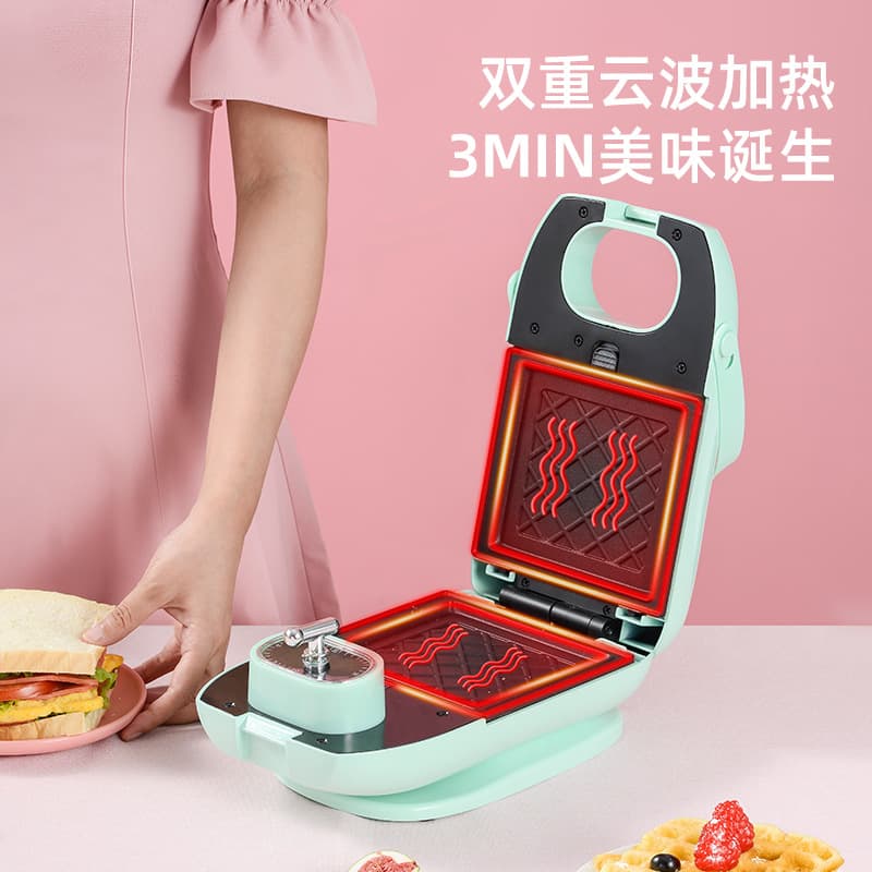 Custom Sandwich Breakfast Maker Artifact Light Food Machine Small Multi-Function Heating Toaster Bread Machine Waffle Maker