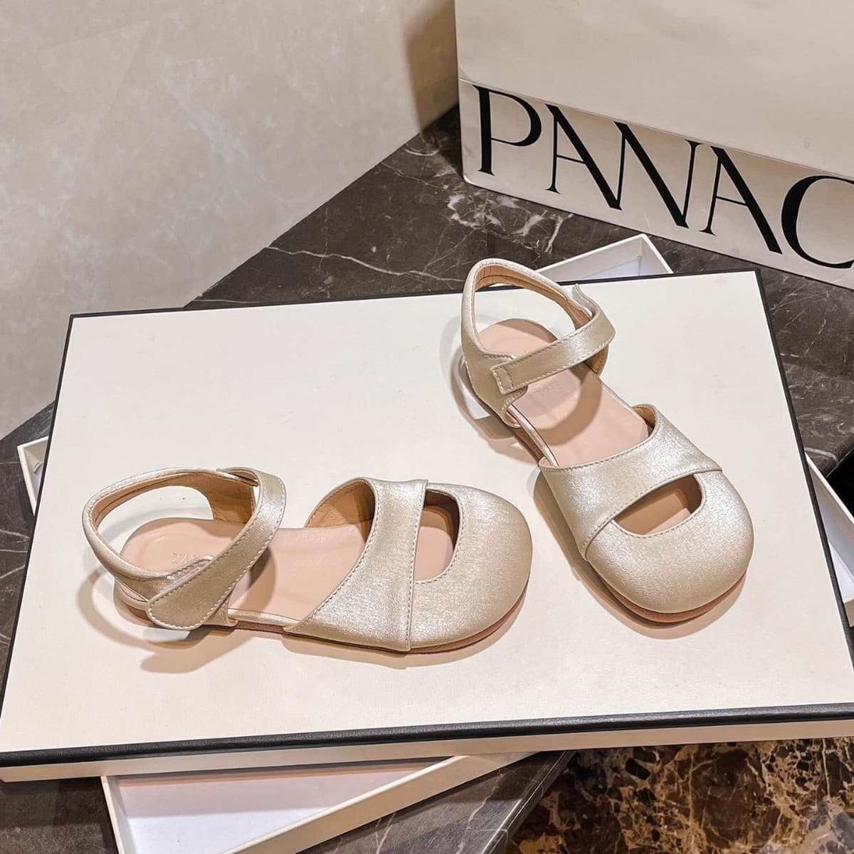 Children's Princess Shoes Summer New Style Girls Closed-Toe Sandals Soft Sole Non-Slip Baby Leather Shoes Little Girl B800