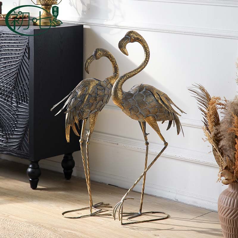 American-style Iron Flamingo Living Room Home Decor Outdoor Garden Decoration Floor Ornament Wedding Photography Prop