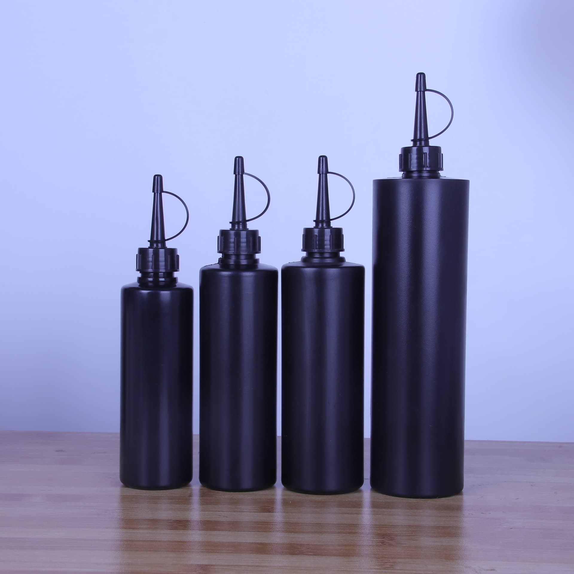 10-1000ml Black Lightproof Plastic Bottle for Nail Gel, UV Gel, Ink, AB Glue, with Pointed Nozzle, Squeezable