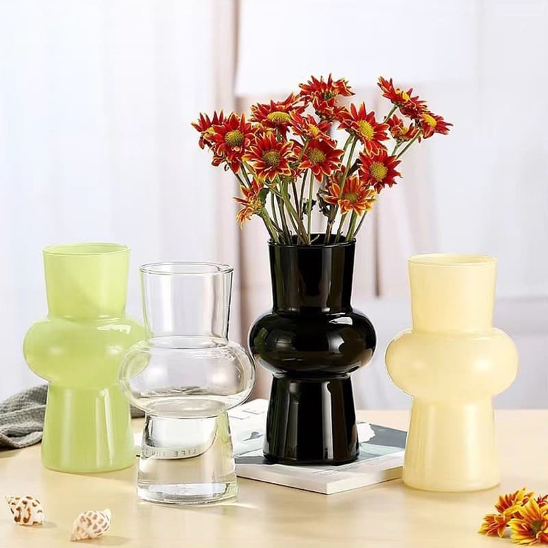 Nordic ins style vase glass transparent hydroponic flower arrangement high-end small vase living room creative ornaments