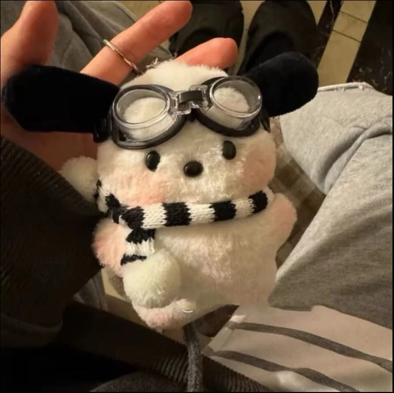 ins Blush Pacha Dog Cute Doll Girly Heart School Bag Pendant Plush Creative Doll Cartoon Couple Gift