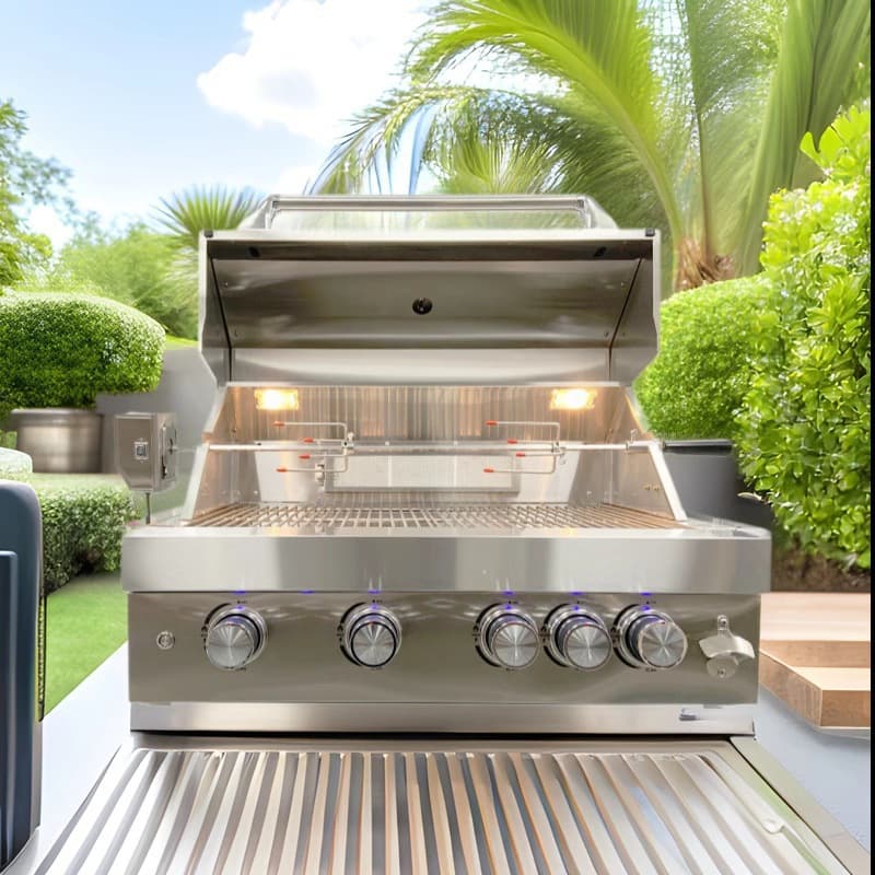 American BBQ Grill B4 Stainless Steel Outdoor Kitchen DIY Embedded Modular Side Burner Essential for Outdoor Kitchen