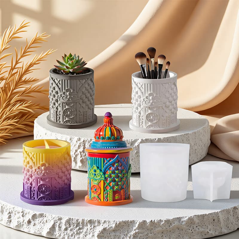 IndiPoint European Style Candle Perfume Wax Candle Mold Gypsum Cup Mold Creative DIY Relief Gypsum Cup Mold for Home Decoration
