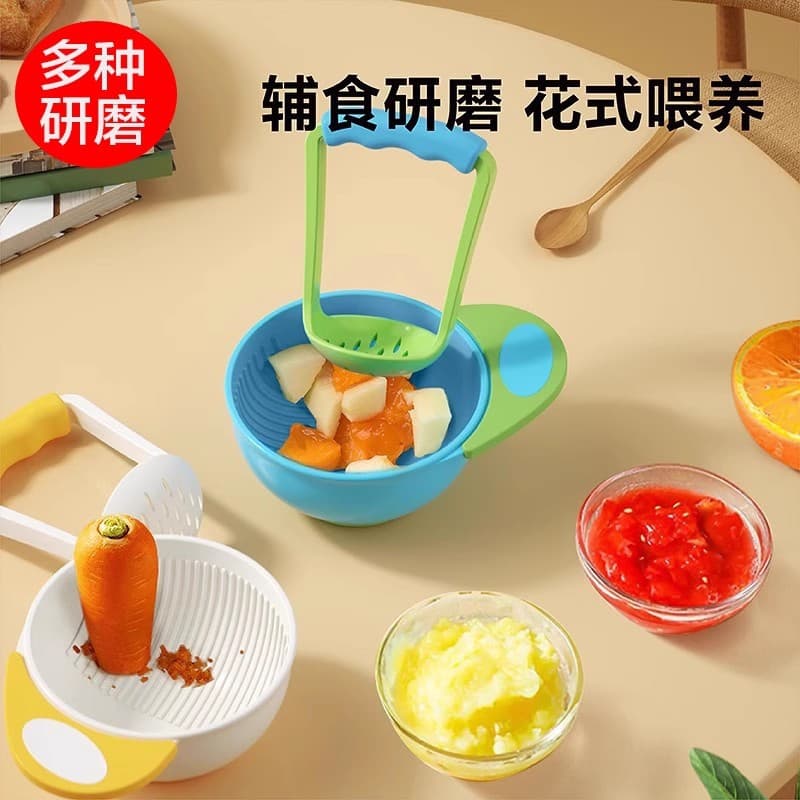 Baby Manual Grinding Bowl for Apple Puree, Baby Food Processor for Children's Vegetables and Fruits