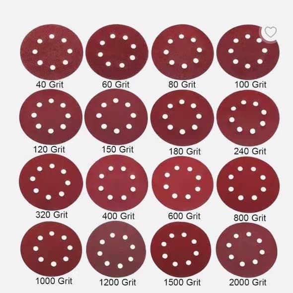 Cross-border Hot Product 5-inch 8-hole Sandpaper Backing Flocking Red Sand 125mm Aluminum Oxide Amazon Combo Set