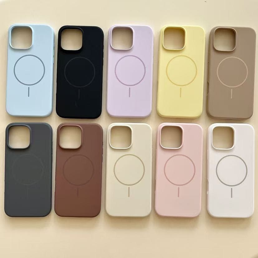 Liquid Silicone Slim Magnetic Phone Case Compatible with iPhone 17 Pro Max, Simple 16 Velvet 15 Anti-Drop 13/14