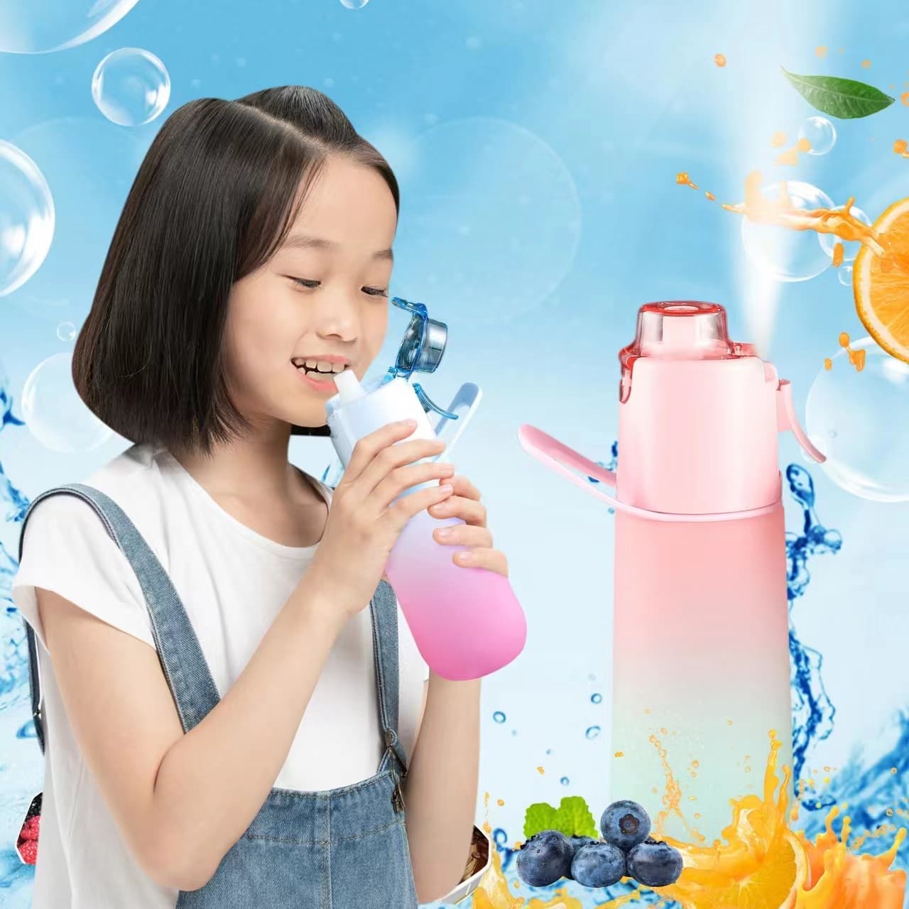 Frosted fragrance spray water cup for hydration and cooling, outdoor sports water bottle with fragrance, single cup without ring (ring is photographed separately)