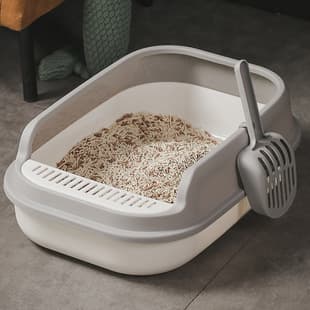 Semi-Enclosed Large Cat Litter Box, Thickened Anti-Splash Cat Toilet, Pet Supplies Wholesale, Includes Scoop