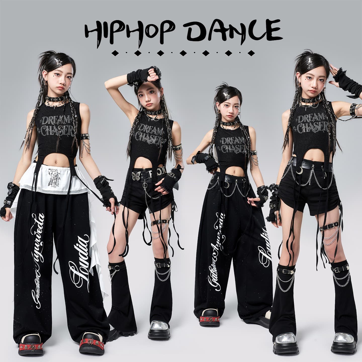 Children's Jazz Dance Clothing Girls Fashionable Sparkling Diamond Bare Navel Dance Suit Jazz Girls Catwalk Performance Clothing Women