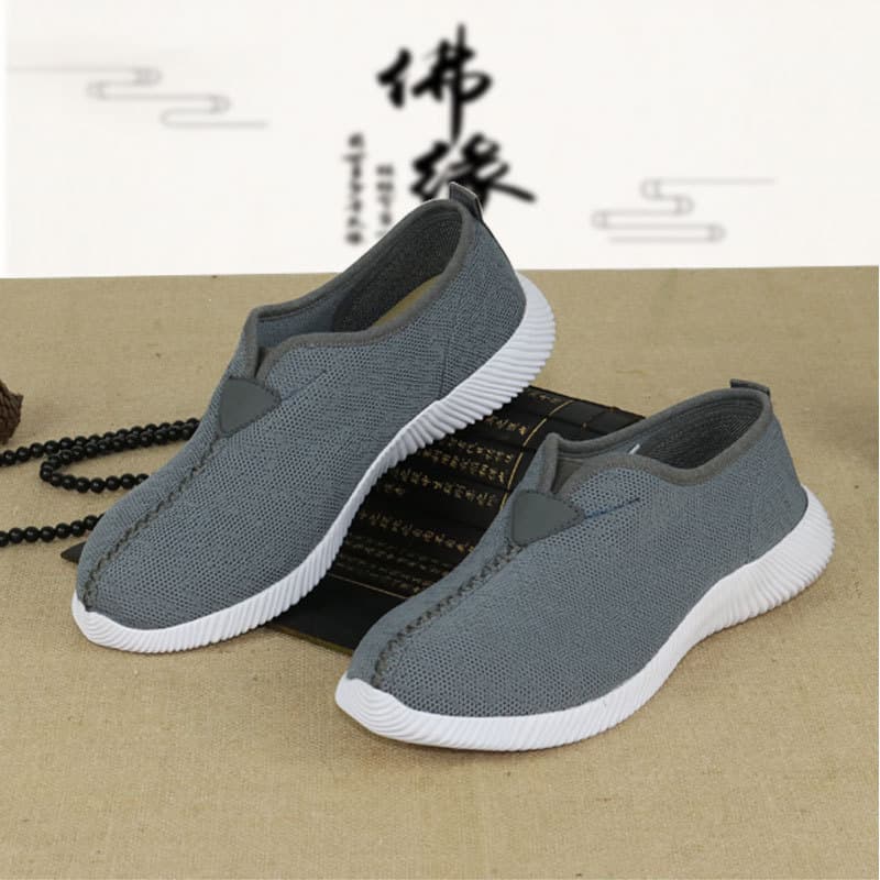 Monk shoes summer and autumn men's breathable flying mesh monk monk shoes soft sole Arhat shoes layman shoes women's single shoes