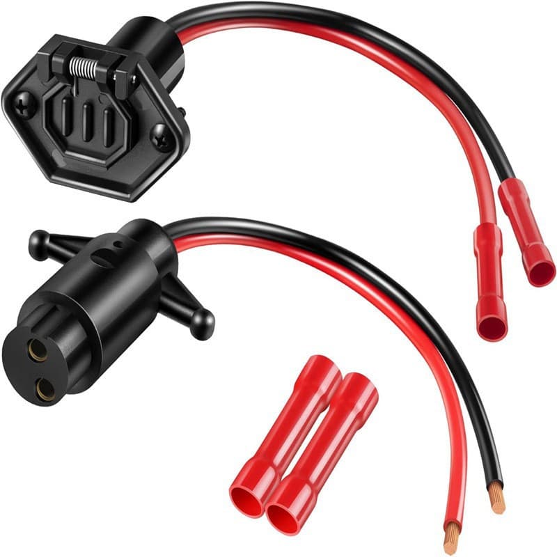 Trolling Motor Plug 12V-24V, Gauge 8 2-Wire Trolling Motor Plug and Socket