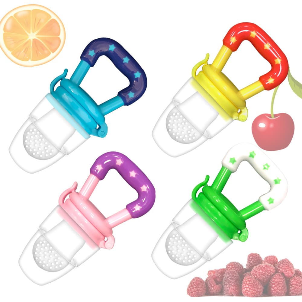 Food-grade silicone baby fruit and vegetable chewing fun for infants and young children eating rice cereal, fruit supplement, baby teether toy