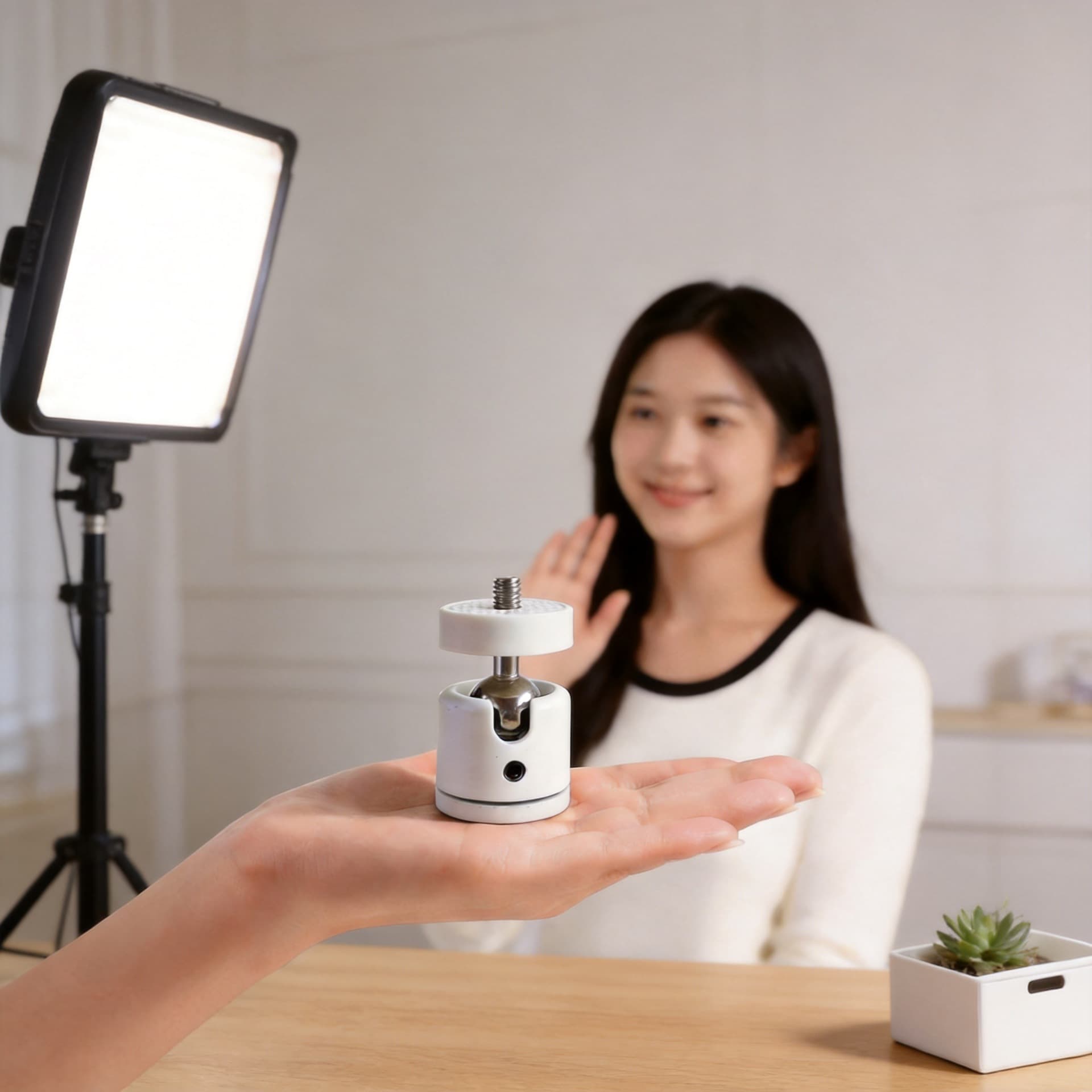 Metal Tripod Ball Head 360° Rotation Adjustment 1/4 Interface Live Streaming Photography Mini Tripod Head