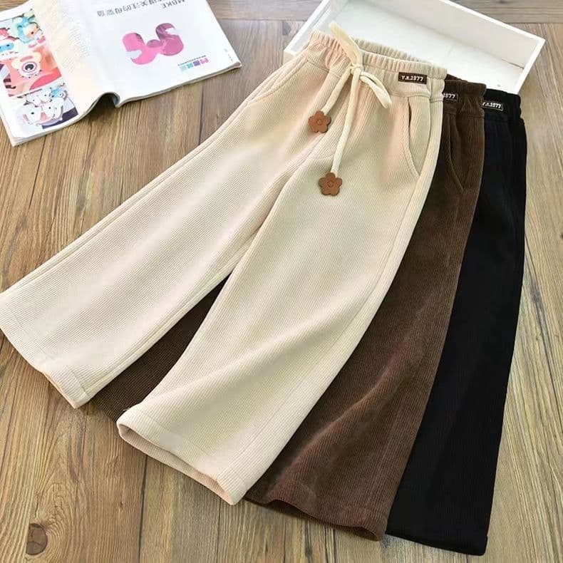 2025 Girls Wide Leg Pants Loose Straight Trousers Spring Autumn Style for Big Kids Children Casual Pants for Middle and Small Kids
