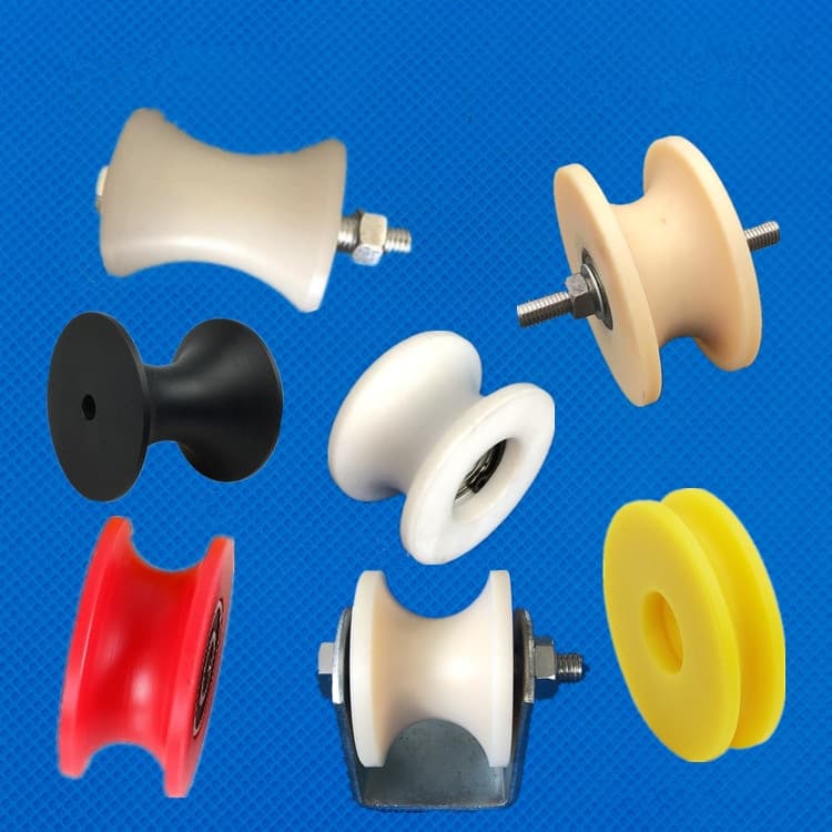 Nylon U-Groove Pulley for Wire Rope Guide Rail, Silent Belt Pulley with Plastic Bearing Roller for Round Tube Track Support Wheel