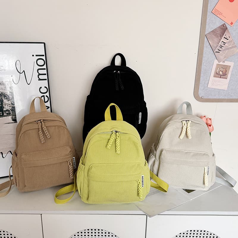 Cross-border New Lightweight Solid Color Large Capacity Backpack 2025 Early Spring Fashion Stylish Student Bookbag Versatile Backpack
