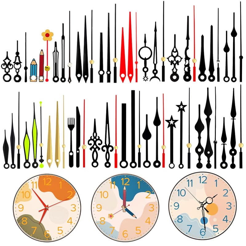 ♔ Metal Clock Hands for Cross Stitch Framing, Clock Craft DIY Hour Minute Second Hands