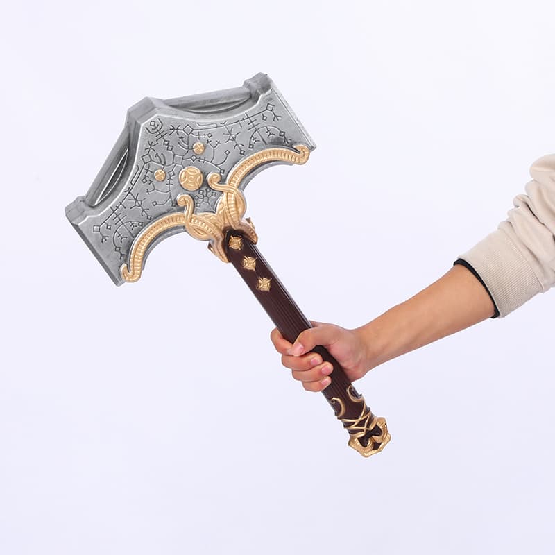 Soft PU Hammer Thor Storm Chopper Cosplay Prop Model Toy Handmade Painted Injection Molding American Style Party Gift