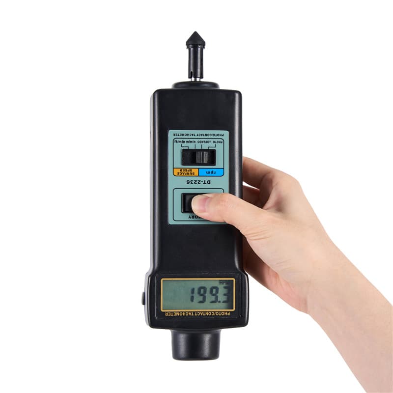 Factory and retail tachometer DT-2236 for measuring motor speed, line speed, and frequency
