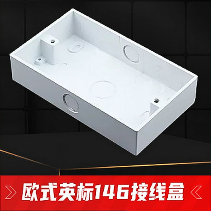 Export 146 European British Standard 146 Surface-Mount Box 146x86x32 White Base Junction Box