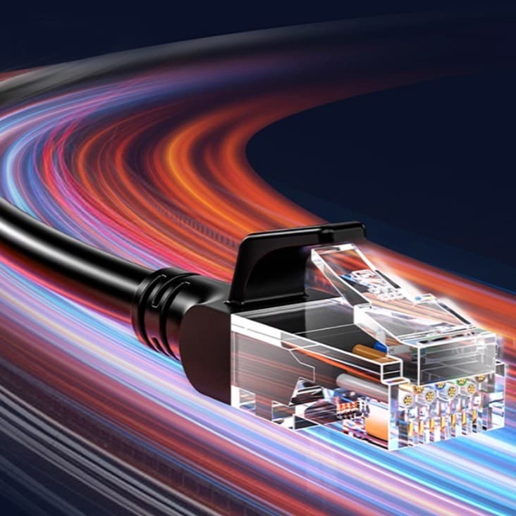 Zhisheng Network Cable, Category 6 Gigabit Ethernet Cable, Unshielded, Black, 1000M, 8-core