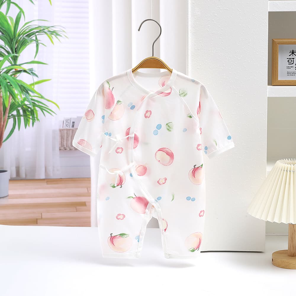 Summer Thin Baby Clothes Newborn Bodysuit Cotton Pajamas Monk Style Outfit Romper Crawling Suit Butterfly Suit