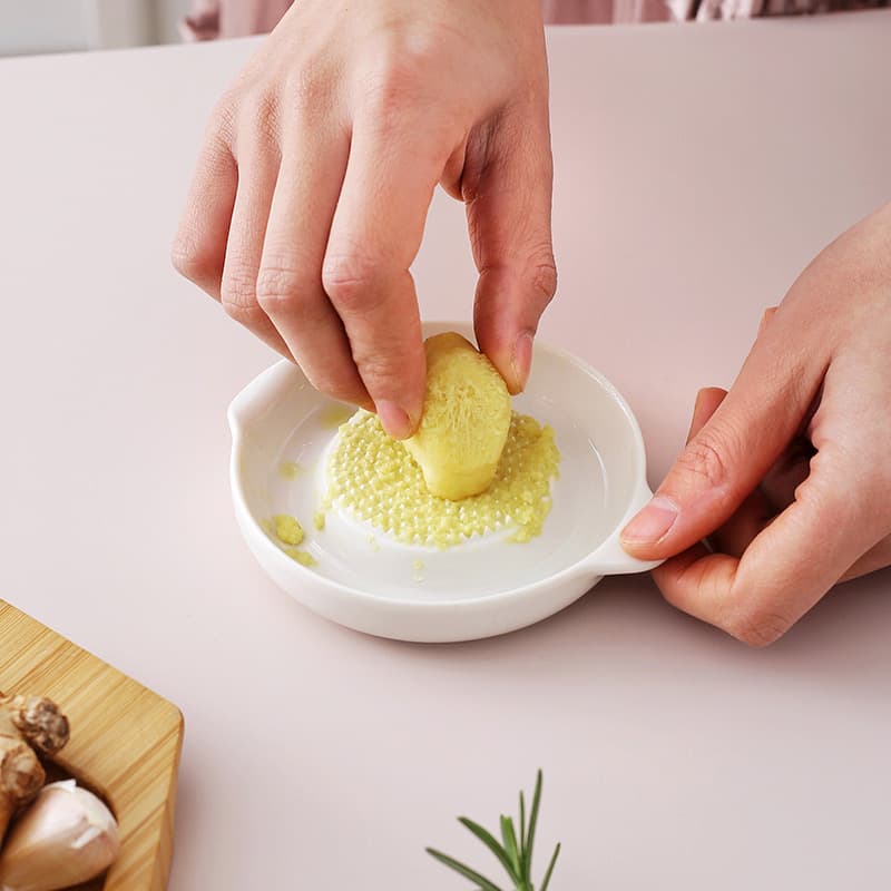 Ceramic large 8-inch ginger grinder garlic grinder manual multi-functional kitchen grinding garlic paste ginger food grinding