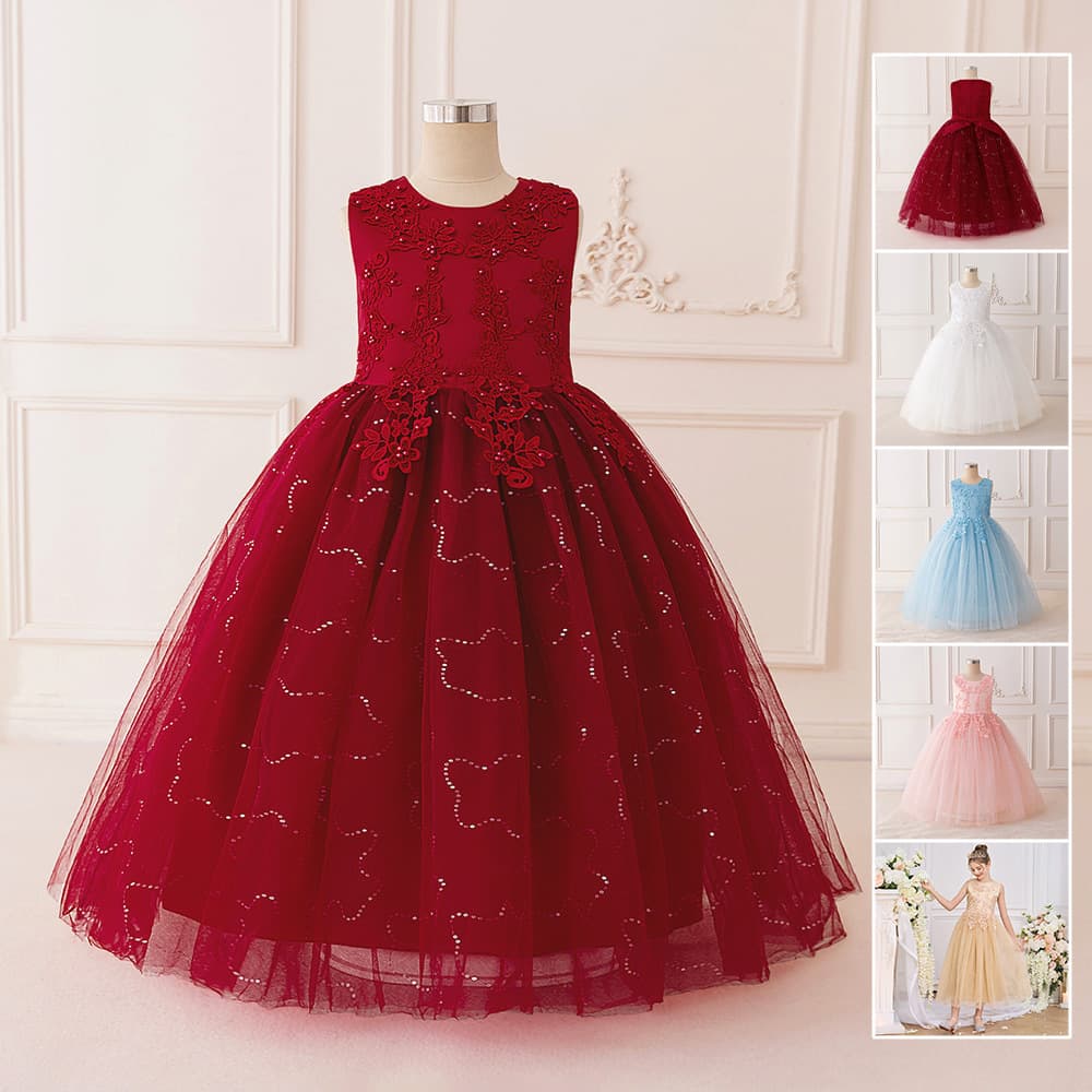 2026 Children's Princess Dress, Satin Flower Girl Dress, Little Girl Party Dress, Piano Performance Dress, Evening Gown