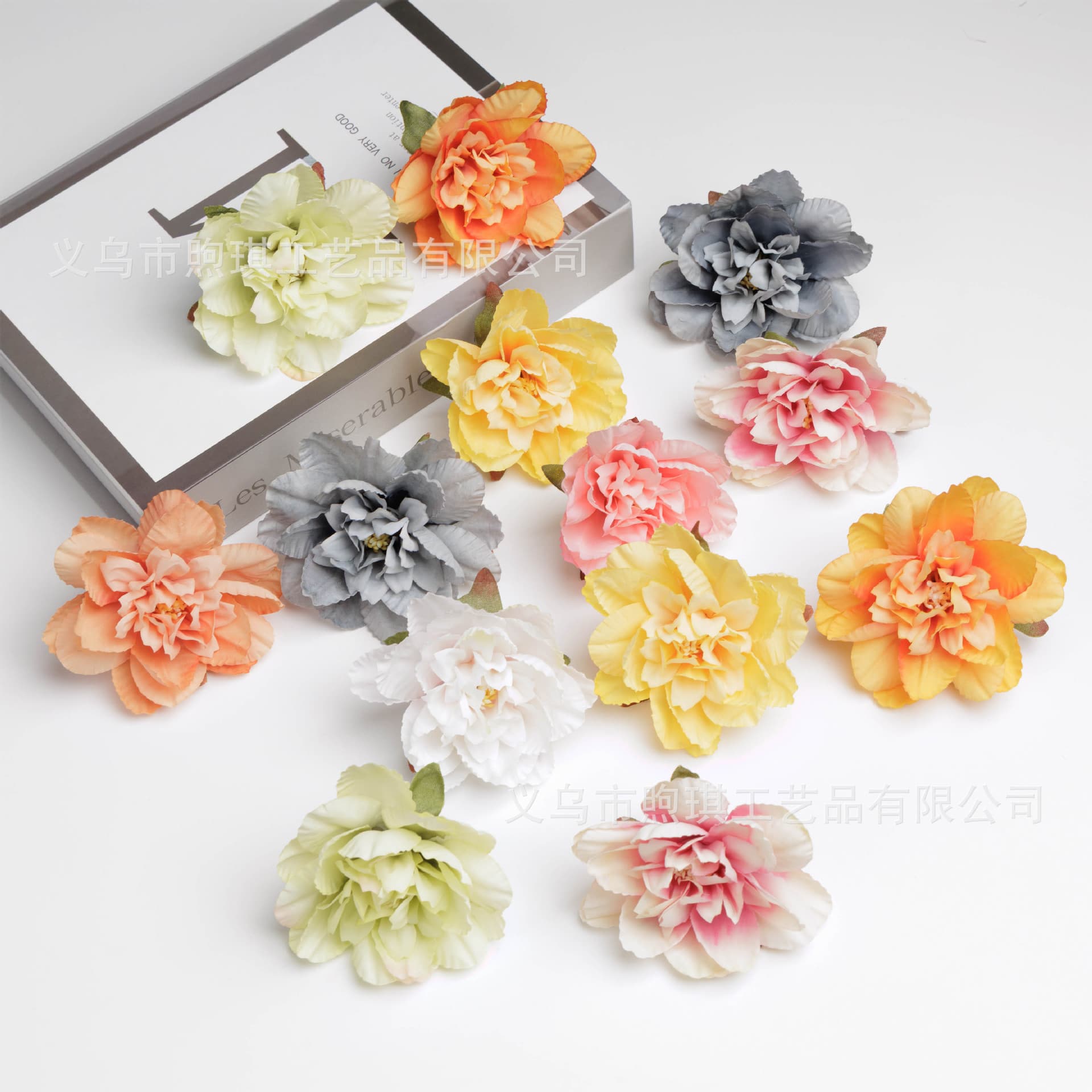 Artificial Lotus Peony Fake Silk Flowers DIY Hanfu Headpiece Costume Wedding Decoration