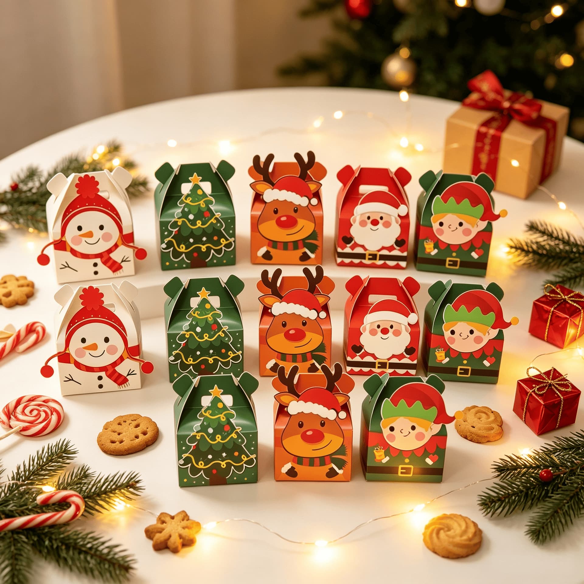 Cross-border Christmas gift box new candy box creative muffin box square suitcase gift box cake pastry box